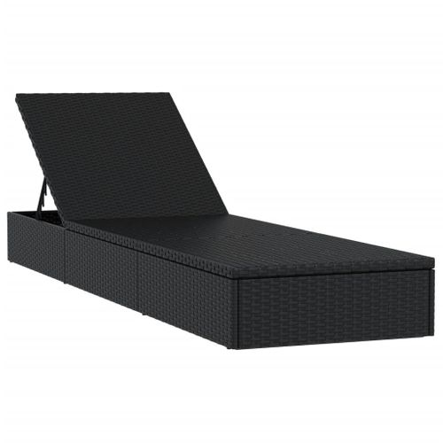 Transat 1 PC Avec Table Noir Résine Tressée