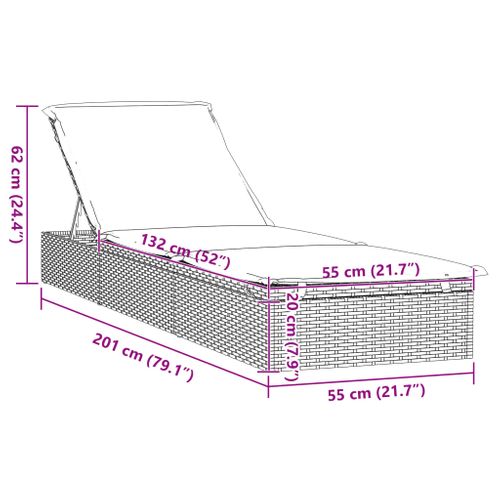Transat 1 PC Avec Table Noir Résine Tressée