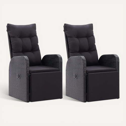 Chaises De Jardin Inclinables Coussins Lot De 2 Résine Tressée