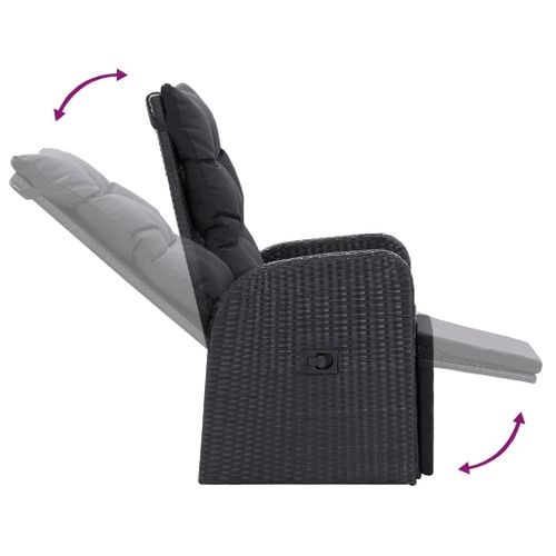 Chaises De Jardin Inclinables Coussins Lot De 2 Résine Tressée