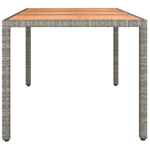 Table De Jardin Et Dessus En Bois Gris Résine Tressée Et Acacia