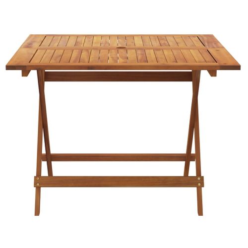 Table De Jardin Pliable 90x90x75 Cm Bois D'acacia Solide Meuble De Terrasse Patio Extérieur