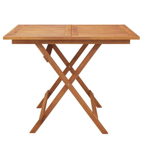 Table De Jardin Pliable 90x90x75 Cm Bois D'acacia Solide Meuble De Terrasse Patio Extérieur