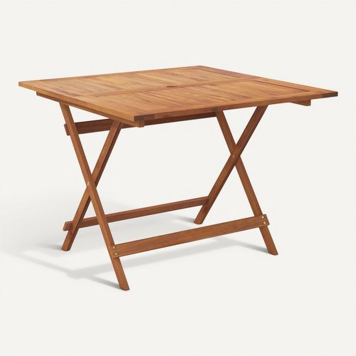 Table De Jardin Pliable 90x90x75 Cm Bois D'acacia Solide Meuble De Terrasse Patio Extérieur
