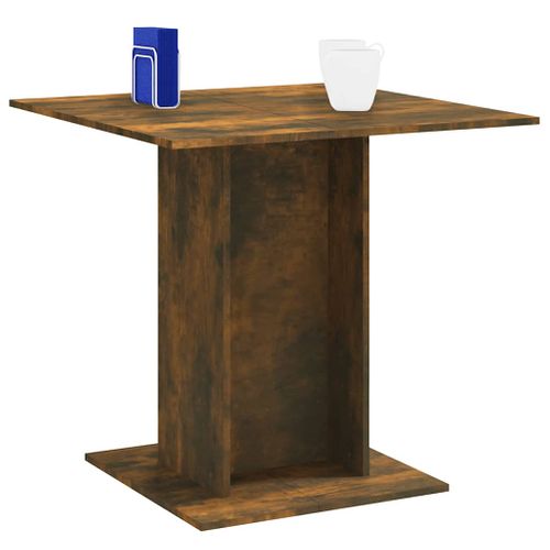 Table À Dîner Chêne Fumé 80x80x75 Cm Bois Contreplaqué