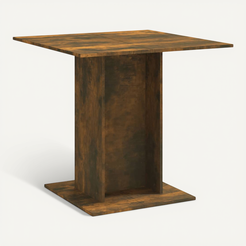 Table À Dîner Chêne Fumé 80x80x75 Cm Bois Contreplaqué