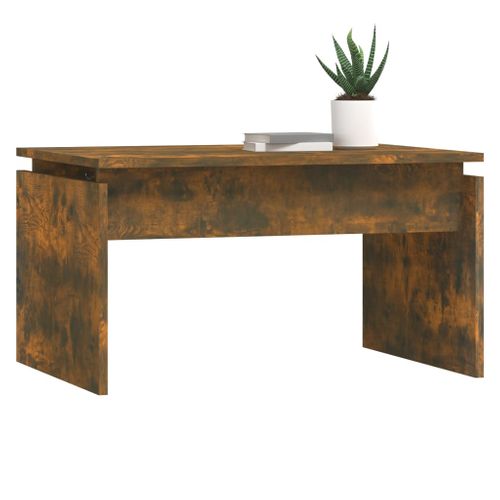Table Basse Chêne Fumé 68x50x38 Cm Bois Contreplaqué