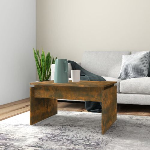 Table Basse Chêne Fumé 68x50x38 Cm Bois Contreplaqué