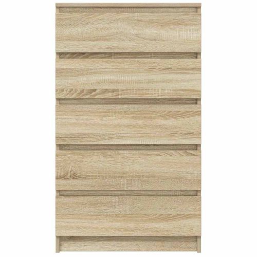 Commode Avec Tiroirs Chêne Sonoma 60x36x103 Cm Bois D'ingénierie Buffet Armoire De Rangement