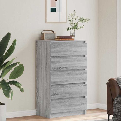 Commode Sonoma Gris 60x36x103 Cm Bois Contreplaqué