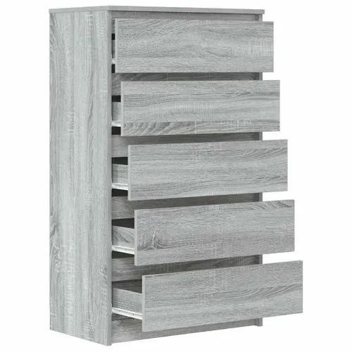 Commode Sonoma Gris 60x36x103 Cm Bois Contreplaqué