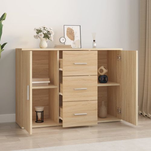 Buffet Chêne Sonoma 91x29,5x65 Cm Bois Contreplaqué