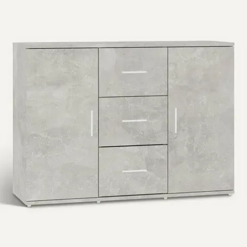 Buffet Gris Béton 91x29,5x65 Cm Bois Contreplaqué