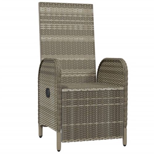 Tabouret pliant, lot de 2, aspect rotin, jardin et balcon, repose-pieds extérieur, 46x32x29 cm, gris, Relaxdays | Leroy Merlin
