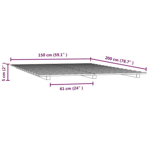Cadre De Lit Sans Matelas 150x200 Cm Bois De Pin Massif