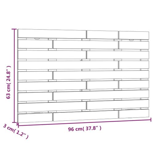 Tête De Lit Murale Gris 96x3x63 Cm Bois Massif De Pin