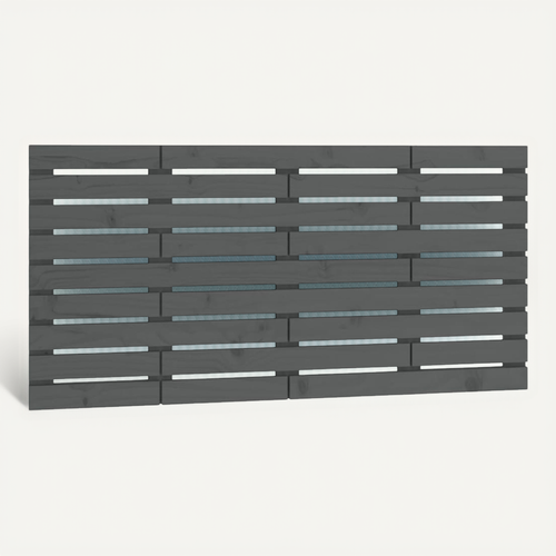 Tête De Lit Murale Gris 146x3x63 Cm Bois Massif De Pin