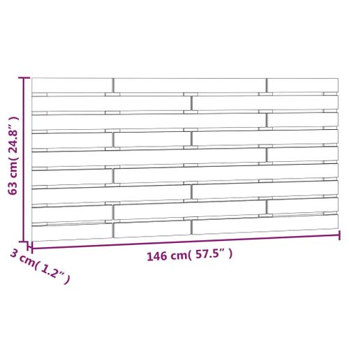 Tête De Lit Murale Gris 146x3x63 Cm Bois Massif De Pin