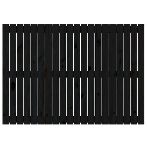 Tête De Lit Murale Noir 127,5x3x90 Cm Bois Massif De Pin