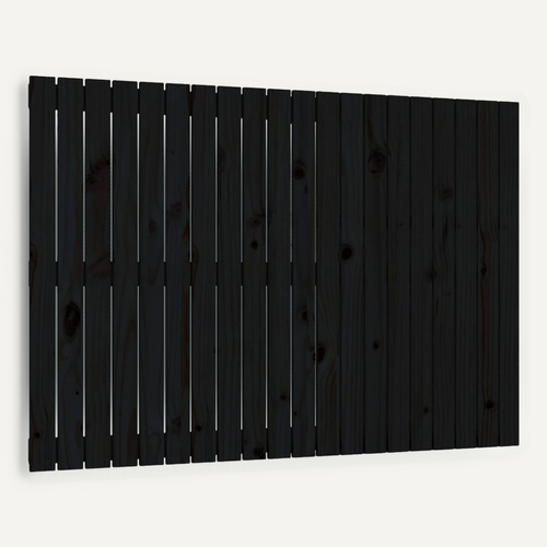 Tête De Lit Murale Noir 127,5x3x90 Cm Bois Massif De Pin