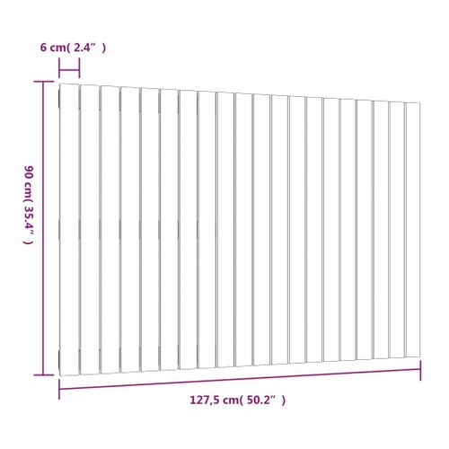 Tête De Lit Murale Noir 127,5x3x90 Cm Bois Massif De Pin