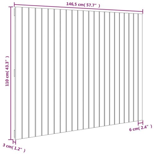 Tête De Lit Murale 146,5x3x110 Cm Bois Massif De Pin