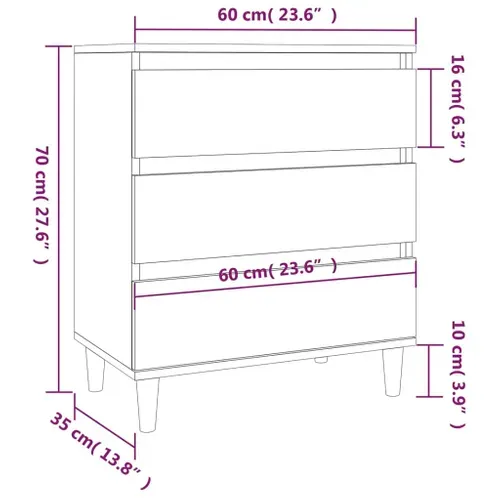 Buffet Chêne Sonoma 60x35x70 Cm Bois Contreplaqué