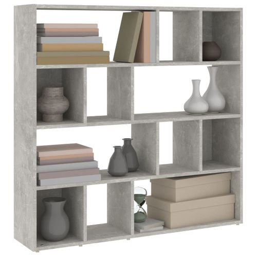 Bibliothèque/séparateur De Pièce Gris Béton 105x24x102 Cm