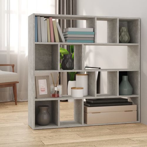 Bibliothèque/séparateur De Pièce Gris Béton 105x24x102 Cm