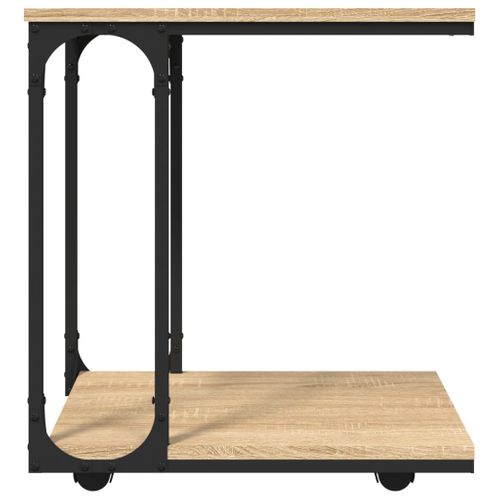Table D'appoint à Roues Chêne Sonoma 50x35x55,5 Cm