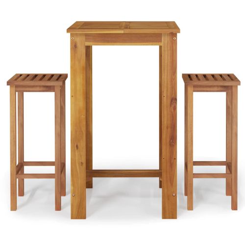 Ensemble De Bar De Jardin 3 Pièces Bois D'acacia Solide