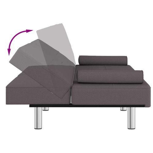 Canapé-lit Avec Porte-gobelets Gris Simili