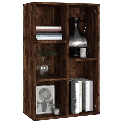 Bibliothèque/buffet Chêne Fumé 50x25x80 Cm Bois Contreplaqué
