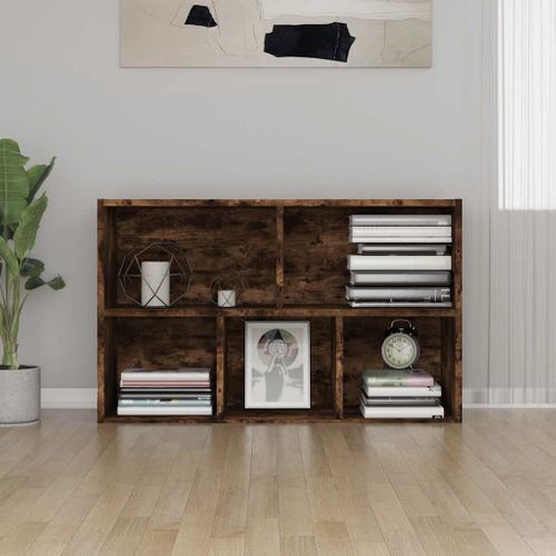 Bibliothèque/buffet Chêne Fumé 50x25x80 Cm Bois Contreplaqué