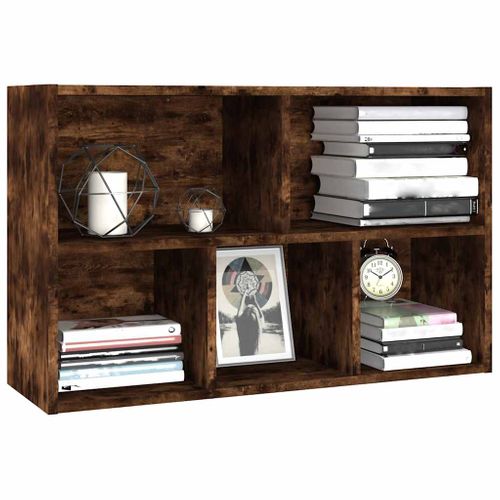 Bibliothèque/buffet Chêne Fumé 50x25x80 Cm Bois Contreplaqué