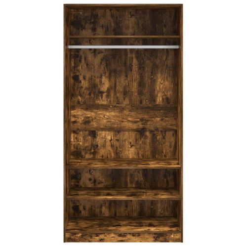 Garde-robe Chêne Fumé 100x50x200 Cm Bois Contreplaqué