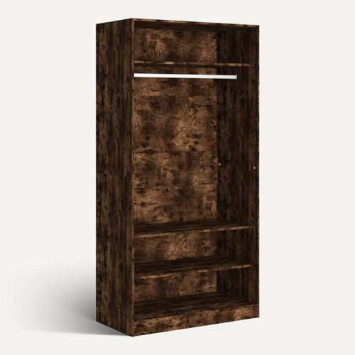 Garde-robe Chêne Fumé 100x50x200 Cm Bois Contreplaqué