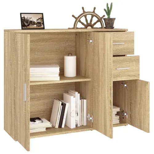 Buffet Chêne Sonoma 91x29,5x75 Cm Bois Contreplaqué