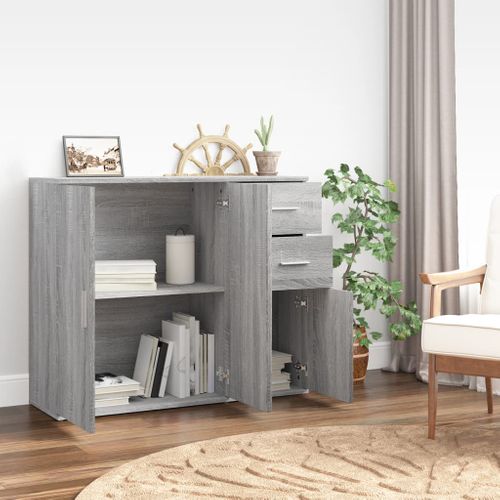 Buffet Sonoma Gris 91x29,5x75 Cm Bois Contreplaqué