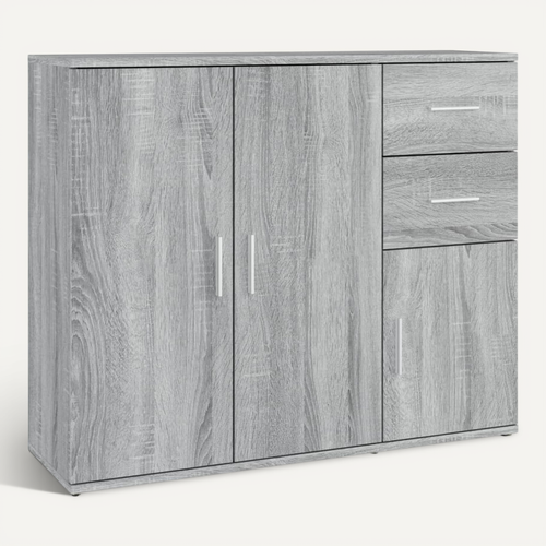 Buffet Sonoma Gris 91x29,5x75 Cm Bois Contreplaqué