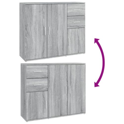 Buffet Sonoma Gris 91x29,5x75 Cm Bois Contreplaqué