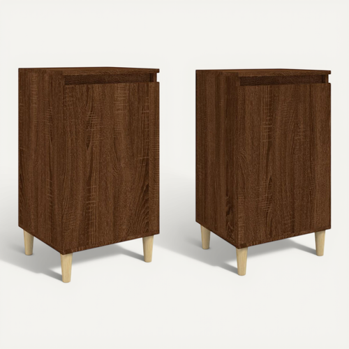 Tables De Chevet 2pcs Chêne Marron 40x35x70cm Bois Contreplaqué