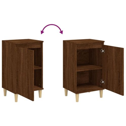 Tables De Chevet 2pcs Chêne Marron 40x35x70cm Bois Contreplaqué