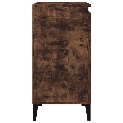 Table De Chevet Chêne Fumé 40x35x70 Cm Bois Contreplaqué