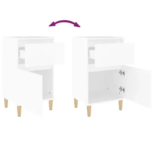 Tables De Chevet 2 Pièces Blanc 40x35x70 Cm
