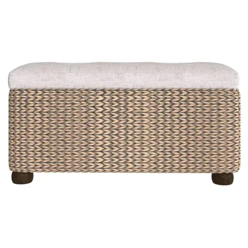 Bancs De Rangement Lot De 2 Avec Coussin Gris 69 Cm Quenouille