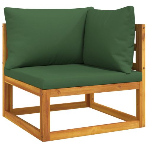 Salon De Jardin 5 Pièces Avec Coussins Vert Bois Massif