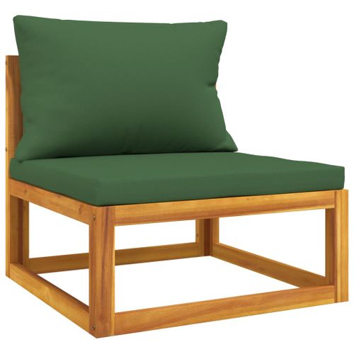 Salon De Jardin 5 Pièces Avec Coussins Vert Bois Massif