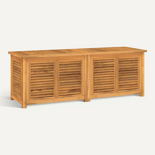 Boîte De Rangement Jardin Et Sac 150x50x55 Cm Bois Massif Teck Grand Espace De Stockage
