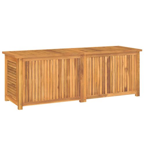 Boîte De Rangement Jardin Et Sac 150x50x55 Cm Bois Massif Teck Grand Espace De Stockage